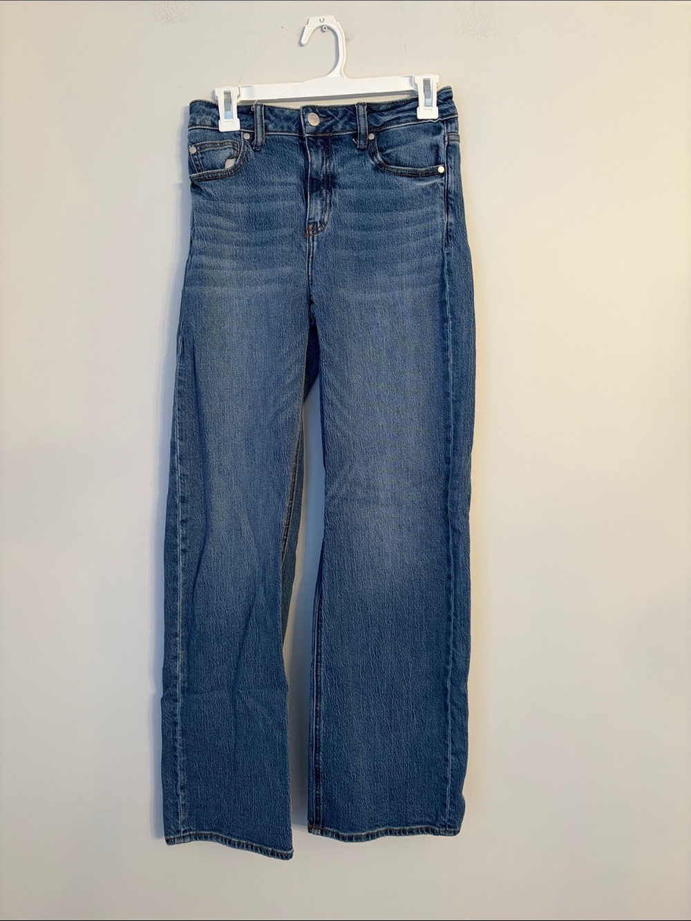 Quince Bella High Rise Relaxed Straight Leg Jeans in Atlantic Blue